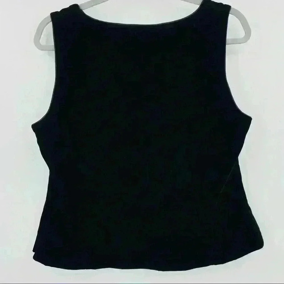 LOFT Black Velvet Sleeveless Top W/Side Zipper - Picture 2 of 10